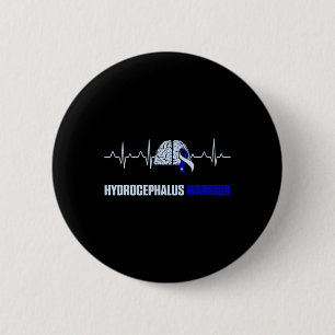 Hydrocephalus Survivor Heartbeat Awareness Warrior 6 Cm Round Badge