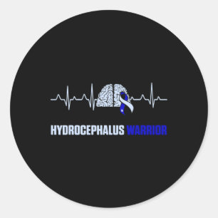 Hydrocephalus Survivor Heartbeat Awareness Warrior Classic Round Sticker