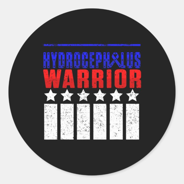 Hydrocephalus Survivor Medication Awareness Warrio Classic Round Sticker (Front)