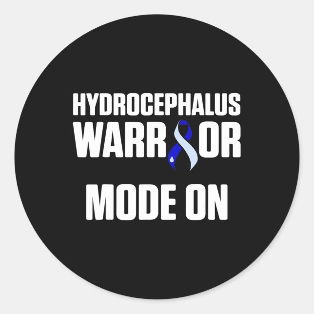 Hydrocephalus Survivor Mode Awareness Warrior  Classic Round Sticker (Front)