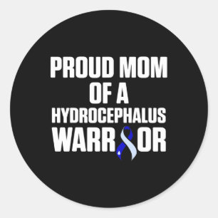 Hydrocephalus Survivor Mum Awareness Warrior 2 Classic Round Sticker