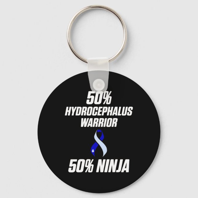 Hydrocephalus Survivor Ninja Awareness Warrior  Key Ring (Front)