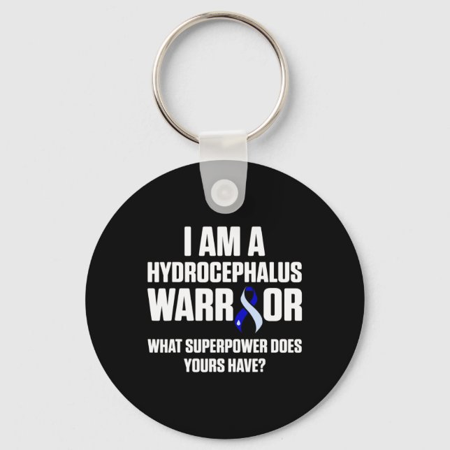 Hydrocephalus Survivor Power Awareness Warrior  Key Ring (Front)