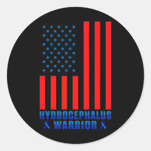Hydrocephalus Survivor Ribbon Awareness Warrior  Classic Round Sticker