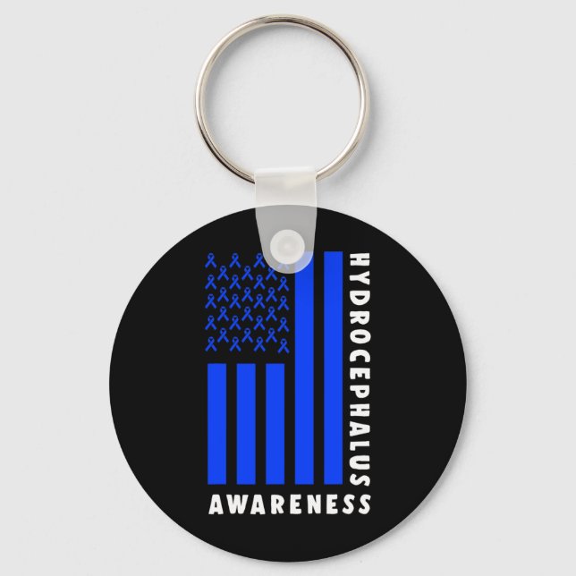 Hydrocephalus Survivor Signs Awareness Warrior  Key Ring (Front)