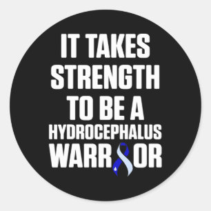 Hydrocephalus Survivor Strength Awareness Warrior  Classic Round Sticker
