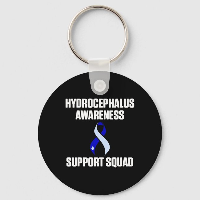 Hydrocephalus Survivor Support Awareness Warrior  Key Ring (Front)