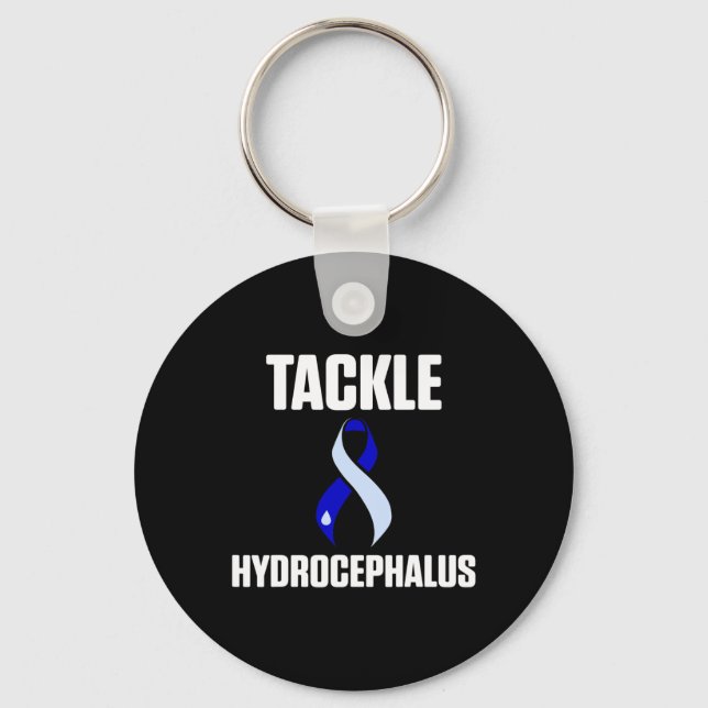 Hydrocephalus Survivor Tackling Awareness Warrior  Key Ring (Front)