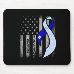 Hydrocephalus Survivor USA Flag Awareness Warrior  Mouse Mat