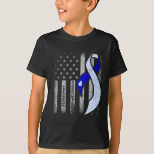 Hydrocephalus Survivor USA Flag Awareness Warrior T-Shirt