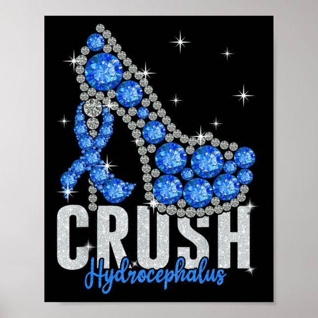 Hydrocephalus Twinkle Ribbon Support  Poster (Front)