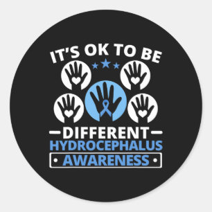 Hydrocephalus Warrior Brain Tumor Hydrocephalus Aw Classic Round Sticker