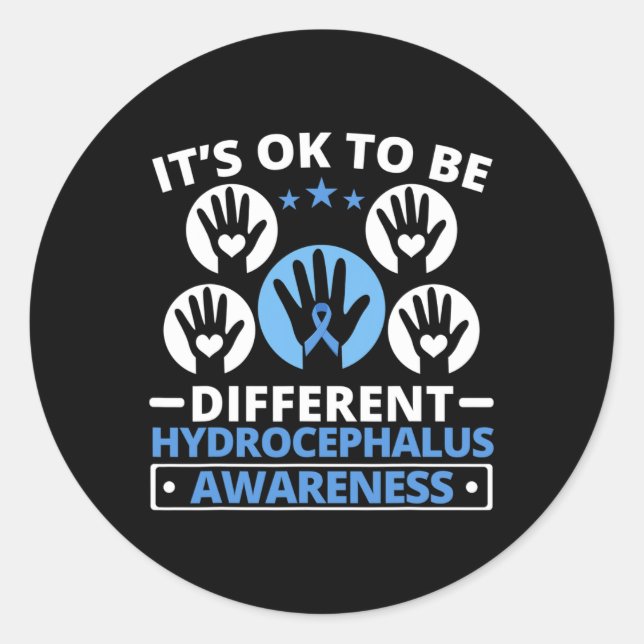 Hydrocephalus Warrior Brain Tumour Hydrocephalus A Classic Round Sticker (Front)