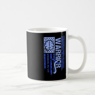 Hydrocephalus Warrior Flag Blue Ribbon Awareness M Coffee Mug