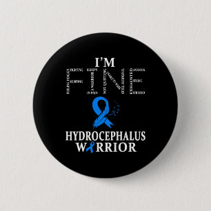 Hydrocephalus Warrior I'm Fine Feather 6 Cm Round Badge