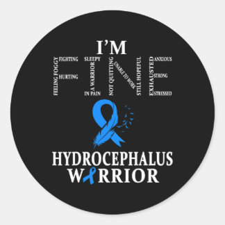Hydrocephalus Warrior I'm Fine Feather  Classic Round Sticker