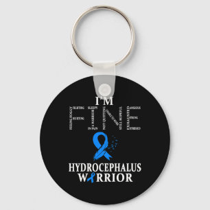Hydrocephalus Warrior I'm Fine Feather Key Ring