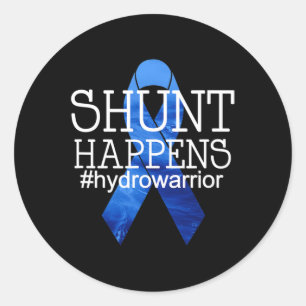 Hydrocephalus Warrior No MORE B.S. Shunt Happens 1 Classic Round Sticker