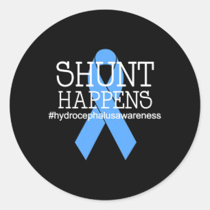 Hydrocephalus Warrior No MORE B.S. Shunt Happens Classic Round Sticker