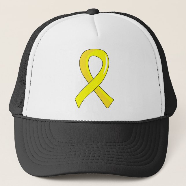 Hydrocephalus Yellow Ribbon 3 Trucker Hat (Front)