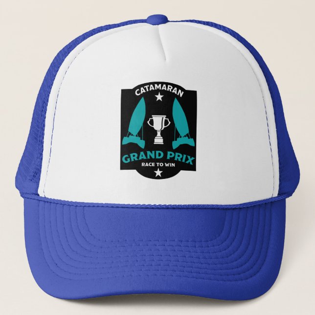 Hydrofoil Sailboat Racing Trucker Hat (Front)