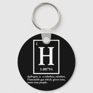 hydrogen - a gas which turns into people key ring