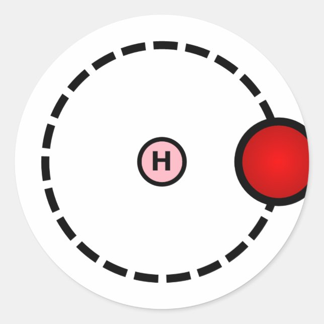 Hydrogen Atom Classic Round Sticker (Front)