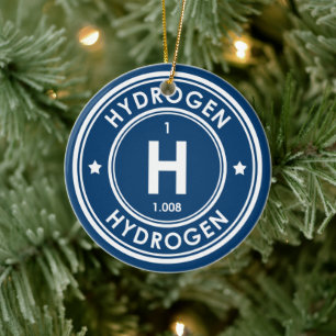 Hydrogen Element Blue Ceramic Ornament