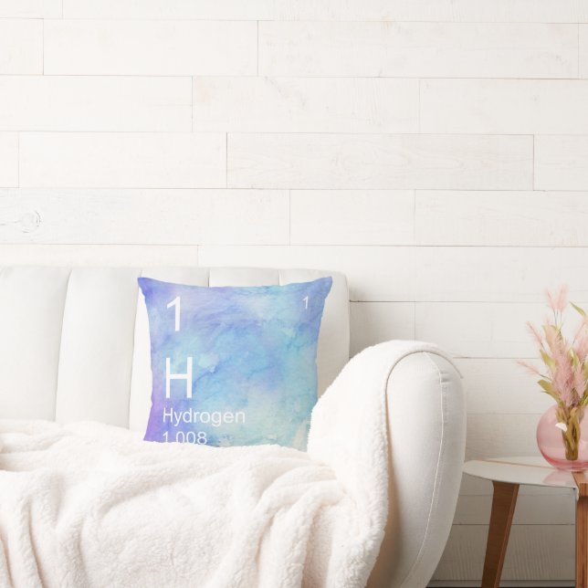 Hydrogen Element Pillow Blue Watercolor (Couch)
