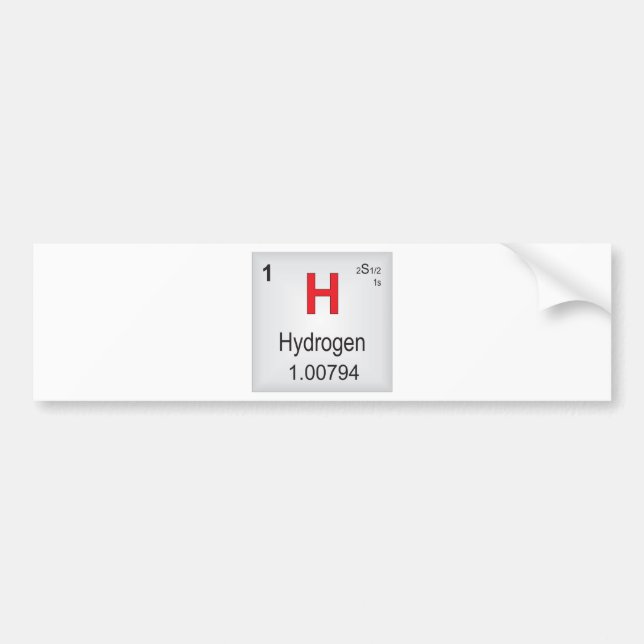 Hydrogen Individual Element of the Periodic Table Bumper Sticker (Front)