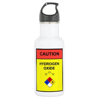Hydrogen Oxide Chemical Warning Water Bottle