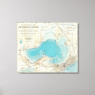 Hydrographic map Lake Mendota Canvas Print