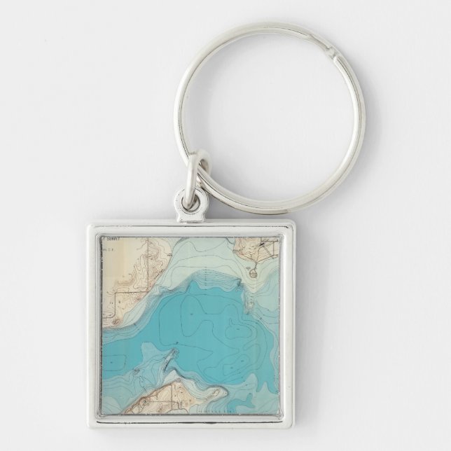 Hydrographic map Lake Mendota Key Ring (Front)