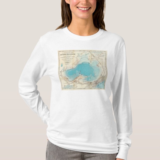Hydrographic map Lake Mendota T-Shirt (Front)