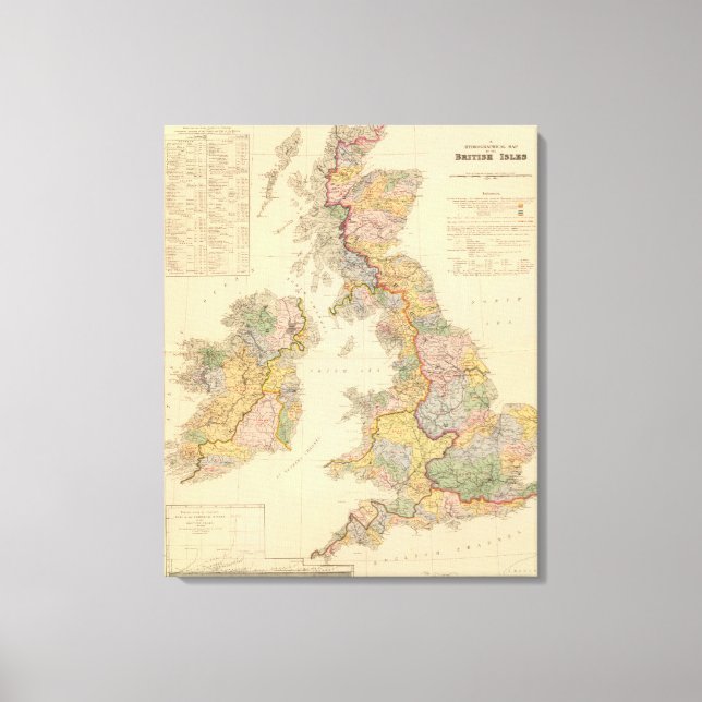 Hydrographical map, British Isles Canvas Print (Front)