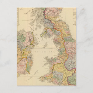 Hydrographical map, British Isles Postcard