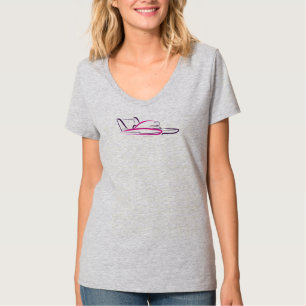 Hydroplane 01 Pink on Grey Front T-Shirt