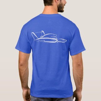 Hydroplane 01 White on Deep Royal Back T-Shirt