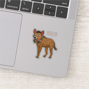 Hyena and flowers cartoon illustration