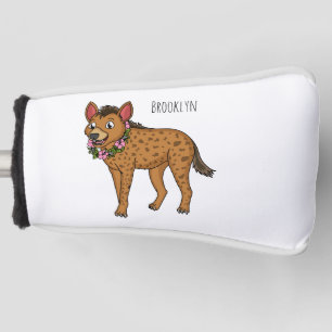 Hyena and flowers cartoon illustration  golf head cover