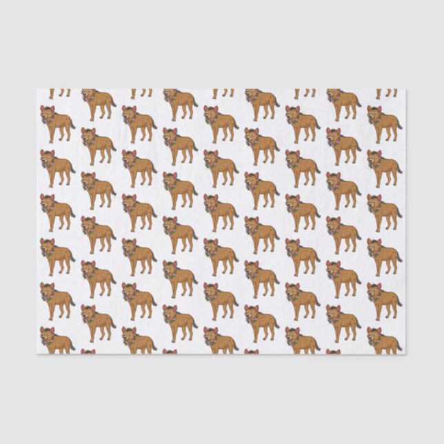 Hyena and flowers cartoon illustration tissue paper (Front)