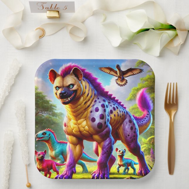 Hyena Art Paper Plate (Wedding)