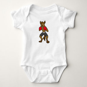 Hyena at Boxing with Boxing gloves Baby Bodysuit