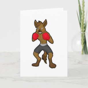 Hyena at Boxing with Boxing gloves Card