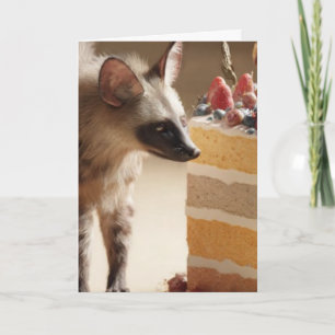 Hyena & Cake Curiosity Greeting Card