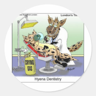 Hyena Dentistry Funny Gifts, Tees & Collectibles Classic Round Sticker