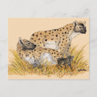Hyena Family Postcard