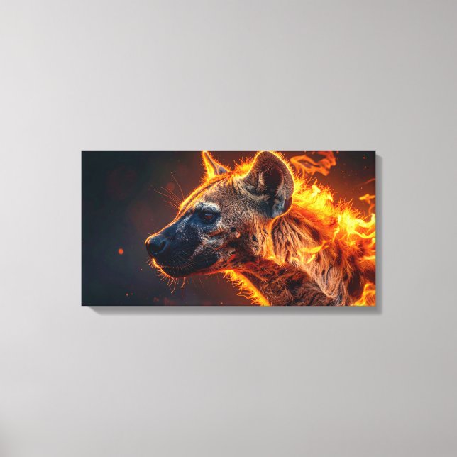 Hyena in flames canvas print (Front)