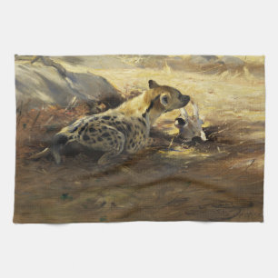Hyena in its Natural Environment (by Kuhnert) Tea Towel