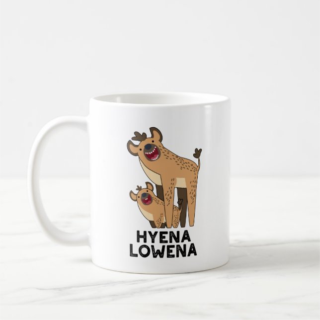 Hyena Lowena Funny Animal Hyena Pun  Coffee Mug (Left)